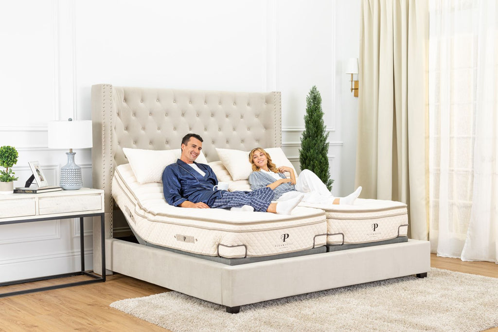 couple resting on an adjustable bed