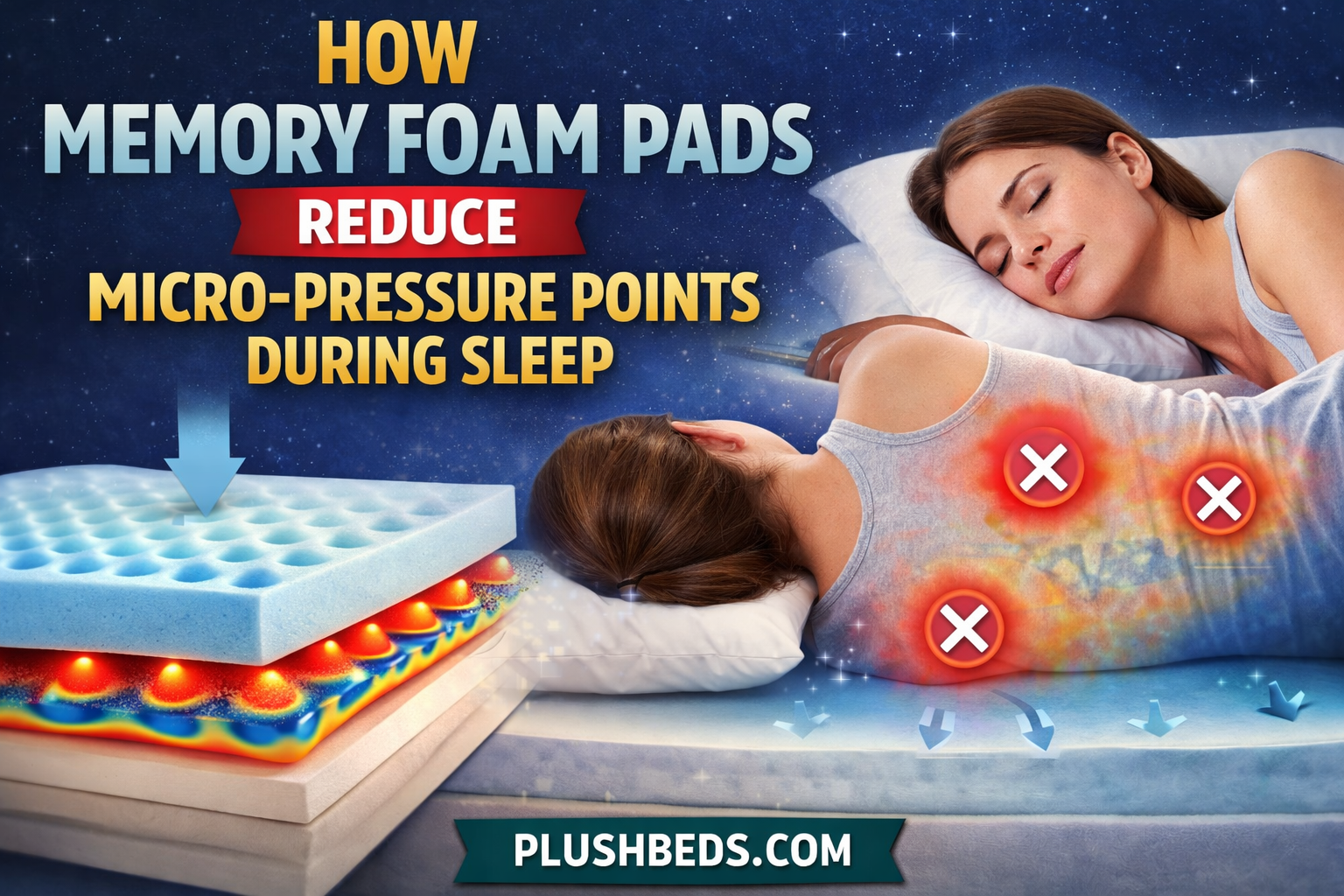 How Memory Foam Pads Reduce Pressure Points Infographic