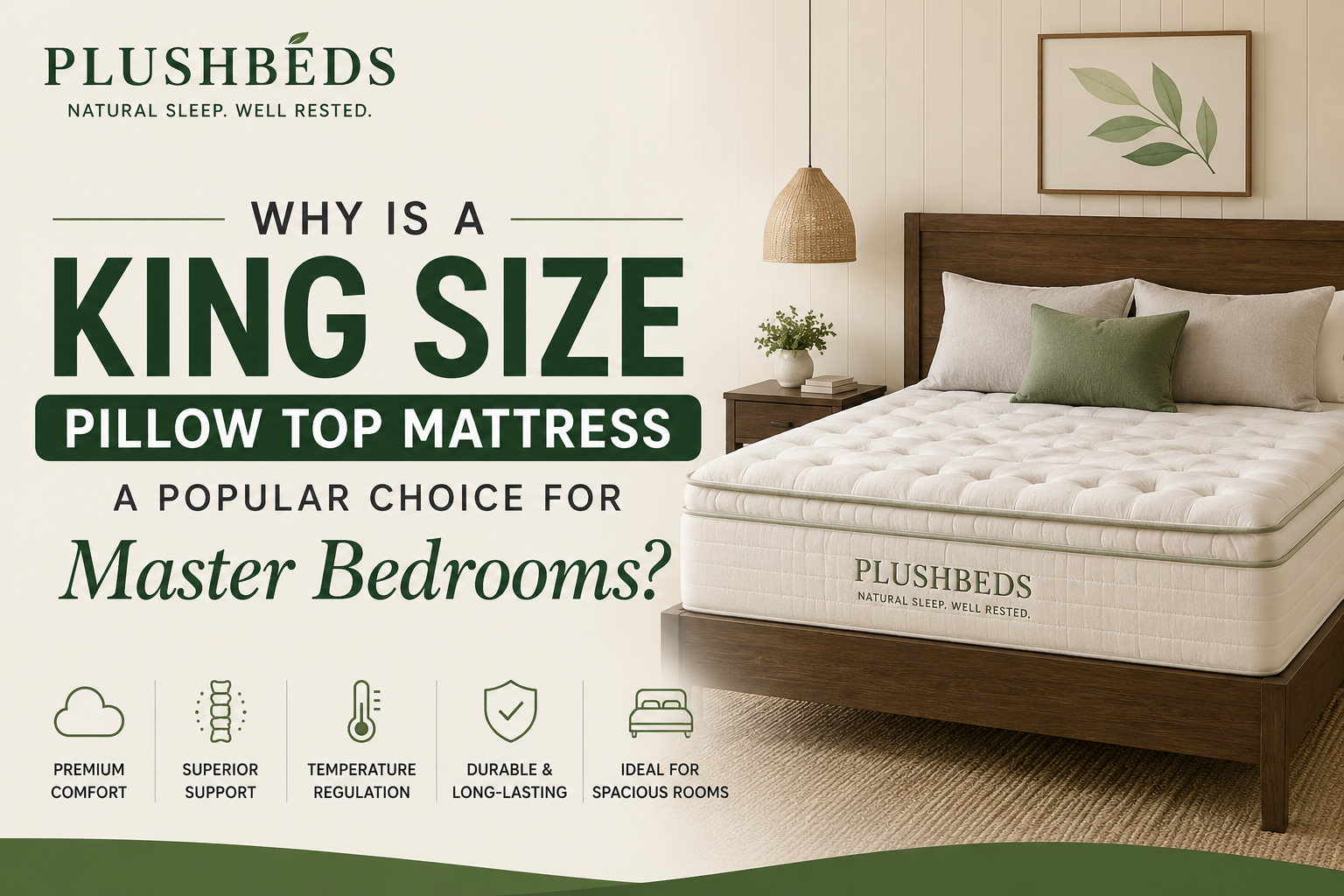 King Size Pillow Top Mattress for Master Bedroom