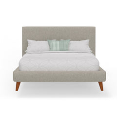 Britney Bed, Light Grey Linen - PlushBeds