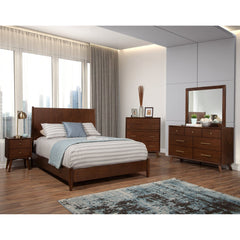 Flynn Panel Bed, Walnut - PlushBeds