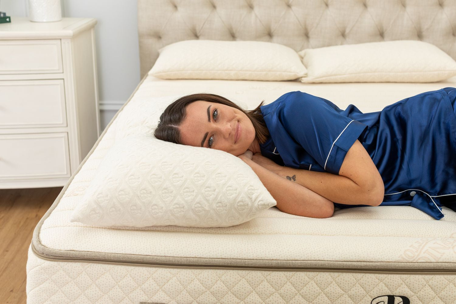 woman sleeping on an ergonomic pillow