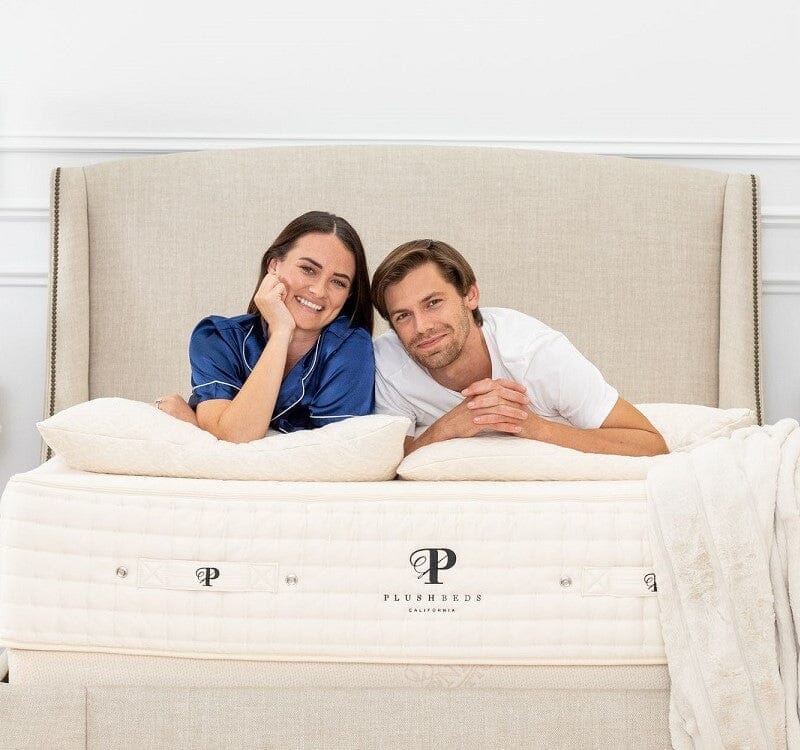 couple resting on a latex mattress