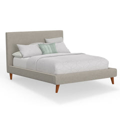 Britney Bed, Light Grey Linen - PlushBeds