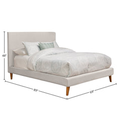 Britney Bed, Light Grey Linen - PlushBeds