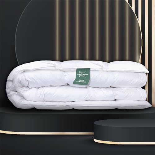 ComfyDown RoyalRest Piumone King Size - Fatto In USA - 750+ Fill Power In Piumino D'Oca Bianco - Per Tutte Le Stagioni, Lavabile In Lavatrice