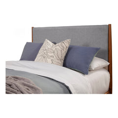 Flynn Panel Bed, Acorn/Grey - PlushBeds