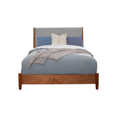 Flynn Panel Bed, Acorn/Grey - PlushBeds