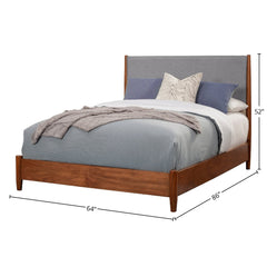 Flynn Panel Bed, Acorn/Grey - PlushBeds