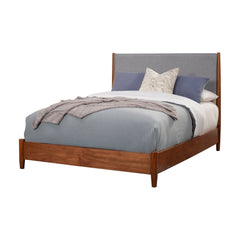 Flynn Panel Bed, Acorn/Grey - PlushBeds