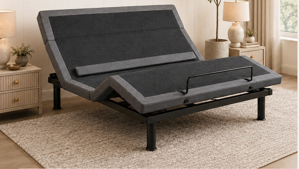 Premier Adjustable Base showing neck, head and back, lumbar and foot sections