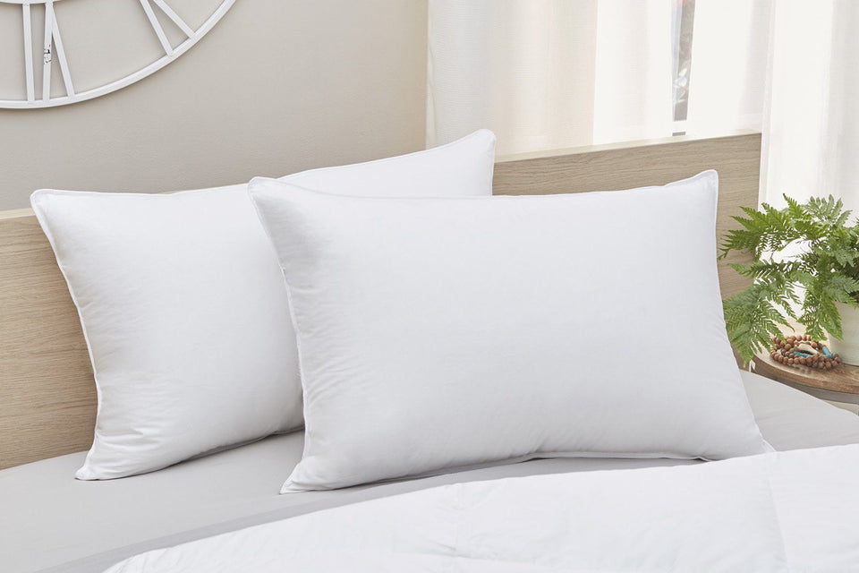 Sateen White Goose Pillow - PlushBeds