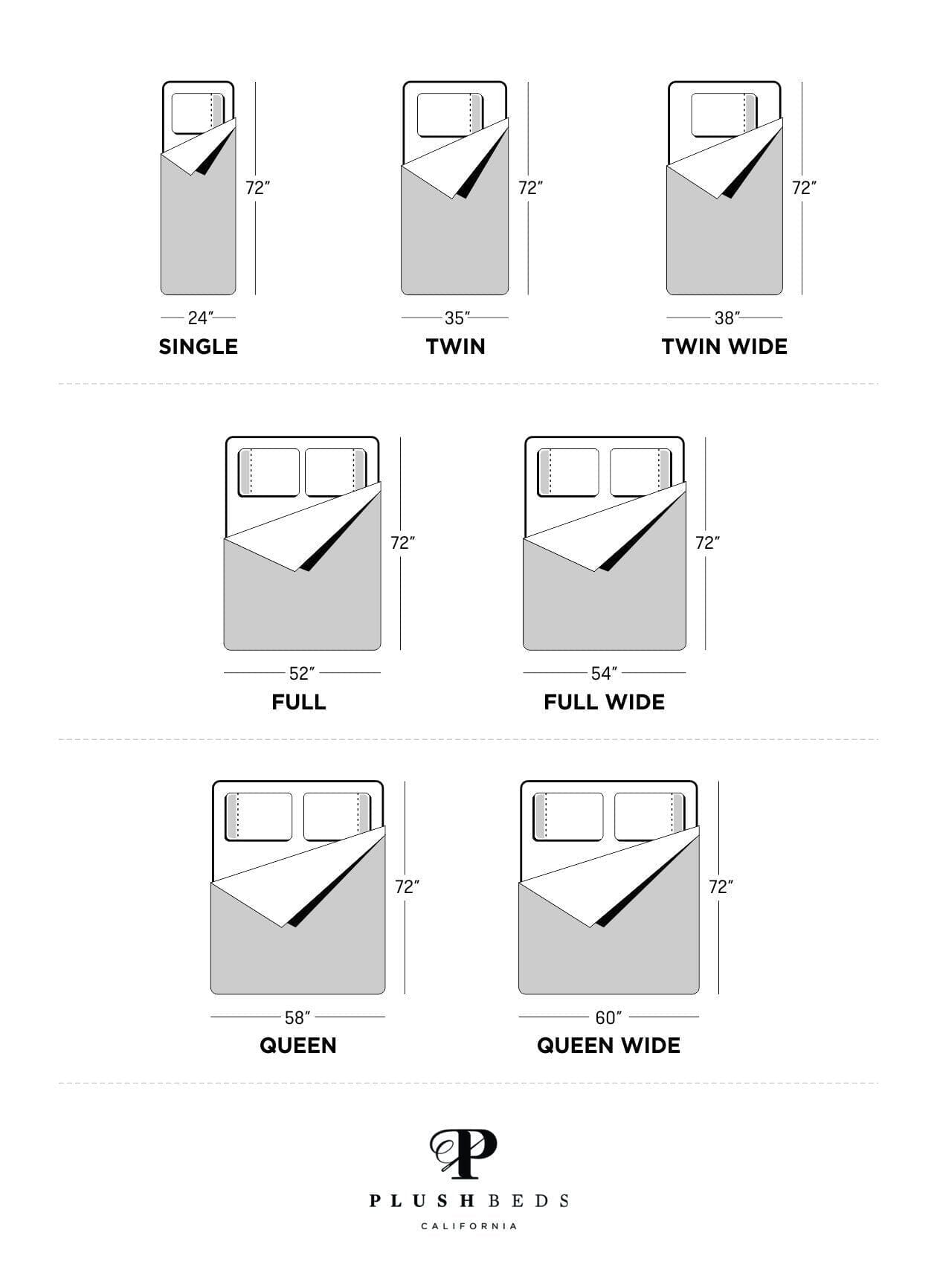 mattress size chart