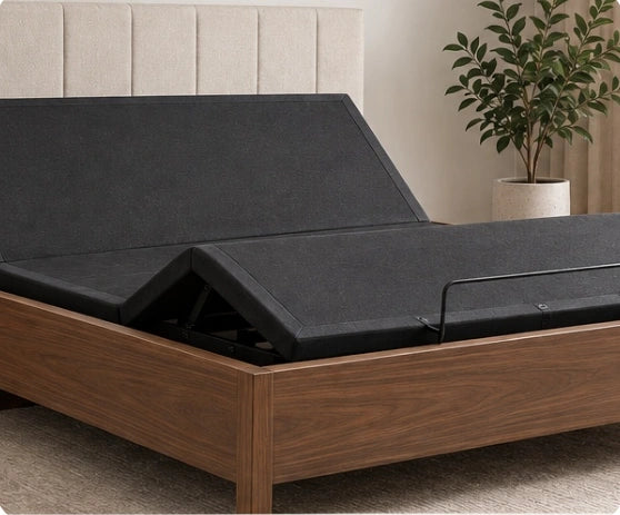 Essential Adjustable Base in an upholstered platform bed